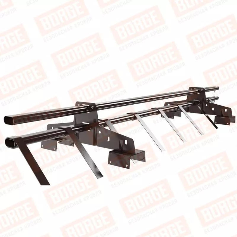 Снегозадержатель трубчатый BORGE 1,5м, для профнастила Н-114, коричневый шоколад (RAL 8017) купить в краснодаре