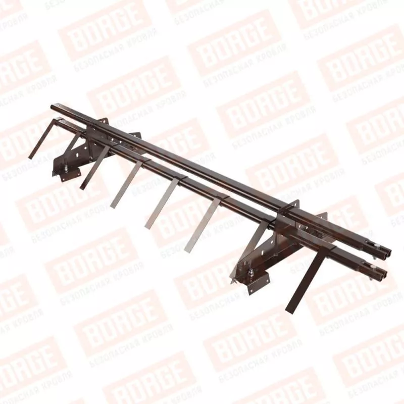 Снегозадержатель трубчатый BORGE 1,5м, для профнастила Н-60, Н-75, коричневый шоколад (RAL 8017) купить в краснодаре