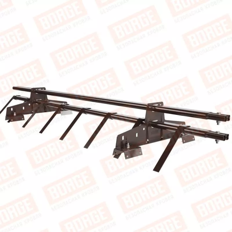 Снегозадержатель трубчатый BORGE 1,5м, для профнастила Н-60, Н-75, коричневый шоколад (RAL 8017) купить в краснодаре