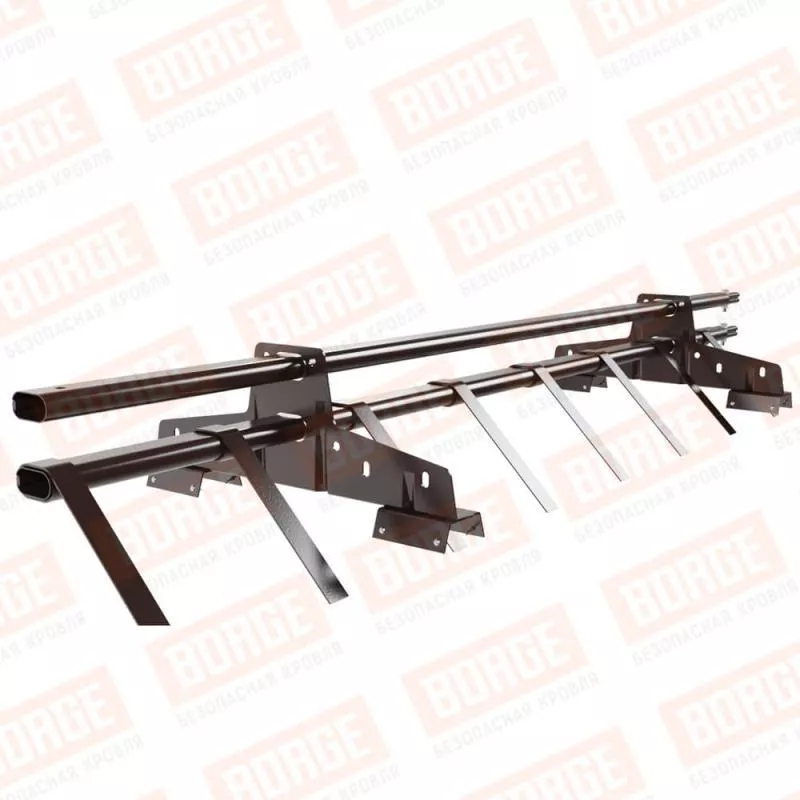 Снегозадержатель трубчатый BORGE 1,5м, для профнастила Н-60, Н-75, коричневый шоколад (RAL 8017) купить в краснодаре