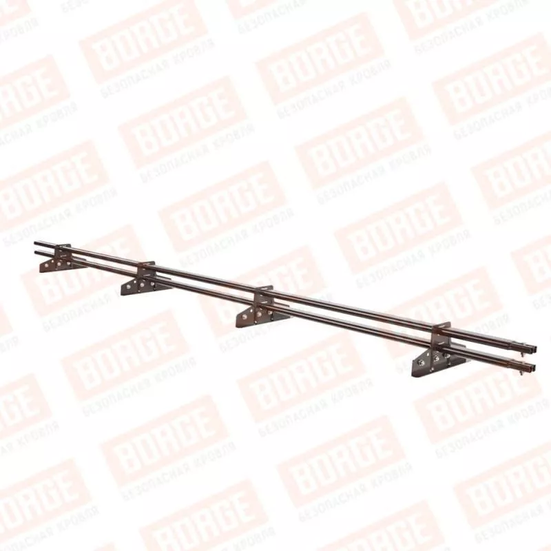 Снегозадержатель трубчатый BORGE 3м, для фальцевой кровли, коричневый шоколад (RAL 8017) купить в краснодаре