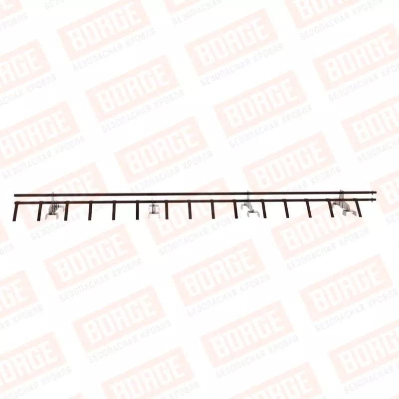 Снегозадержатель трубчатый BORGE 3м, для профнастила Н-114, коричневый шоколад (RAL 8017) купить в краснодаре