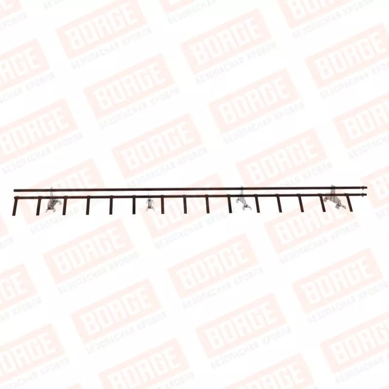 Снегозадержатель трубчатый BORGE 3м, для профнастила Н-60, Н-75, коричневый шоколад (RAL 8017) купить в краснодаре