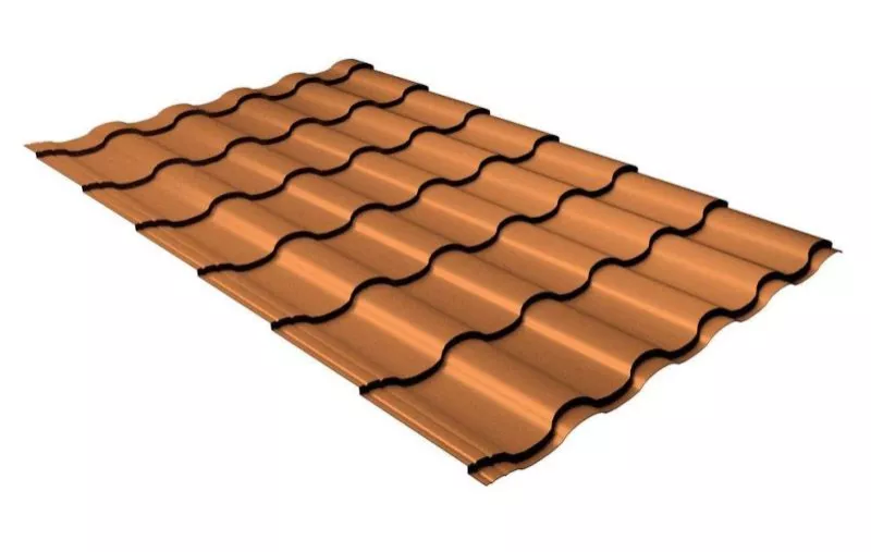 Металлочерепица GL Кредо (Kredo) 0.5 Quarzit Cuprum Steel медь купить в краснодаре