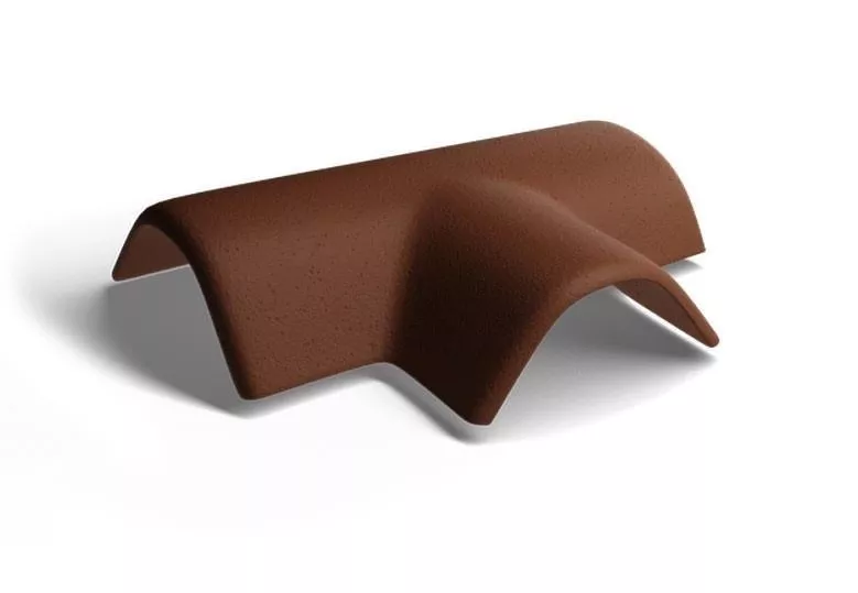 Т-образная черепица Kriastak. Цементно-песчаная. Classic Коричневый купить в краснодаре