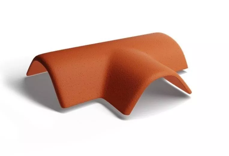 Т-образная черепица Kriastak. Цементно-песчаная. Classic Кирпично-красный купить в краснодаре