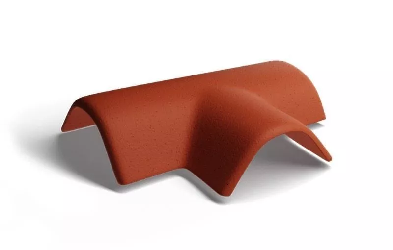 Т-образная черепица Kriastak. Цементно-песчаная. Classic Красный купить в краснодаре