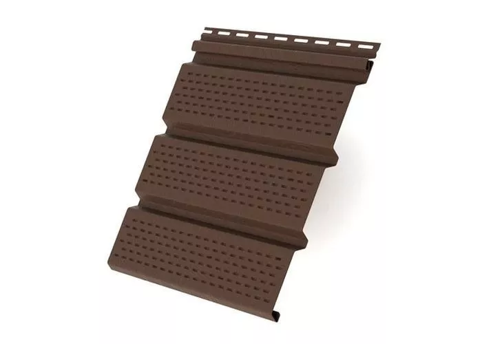 Софит виниловый Т4 перфорированный Grand Line Классика 3,0 мм Brown коричневый купить в краснодаре