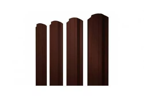 Штакетник Grand Line Прямоугольный фигурный 0,5 Quarzit Lite  RR 32 Темно-коричневый купить в краснодаре