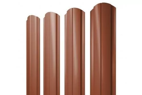 Штакетник Grand Line Slim Полукруглый фигурный 0,5 Satin RAL 8004 Терракота купить в краснодаре