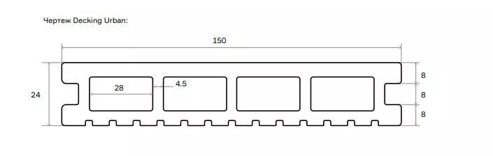 Террасная доска Decking Urban 150х24х3000 0.45м2 графит (жженый кедр) купить в краснодаре