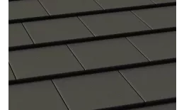 Цементно-песчаная минеральная черепица Braas Тевива черная. Артикул: BraasTev-bl