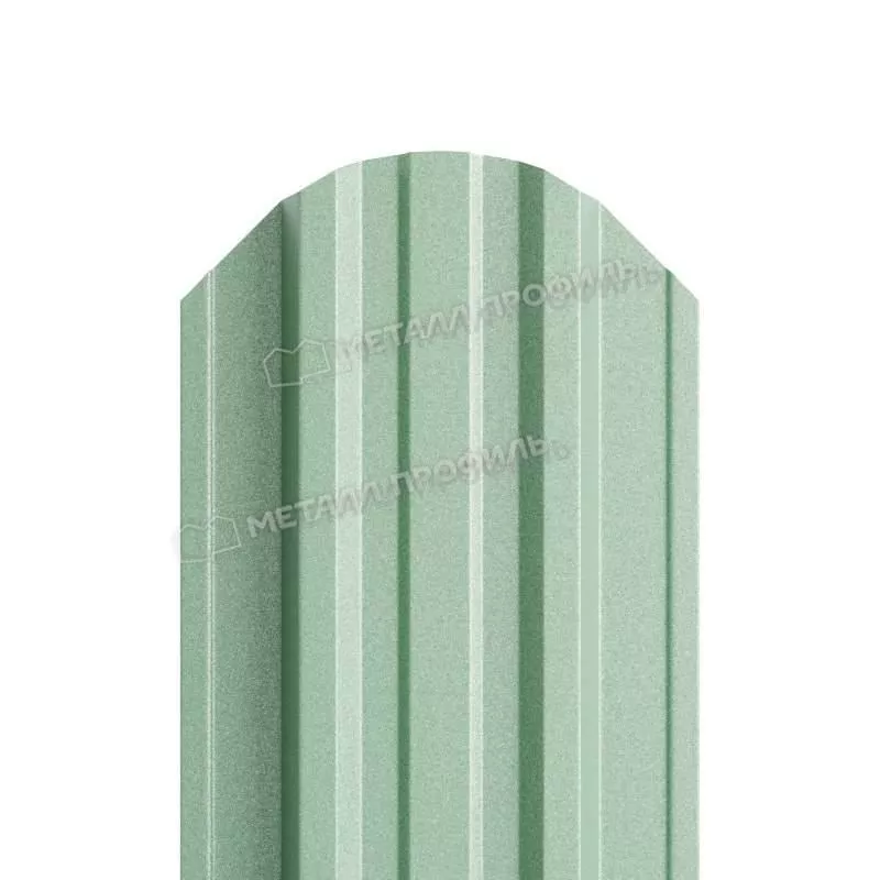Штакетник Металл Профиль TRAPEZE-O (Закругленный) PURMAN 0,5 мм Tourmalin светло-зеленый металлик купить в краснодаре