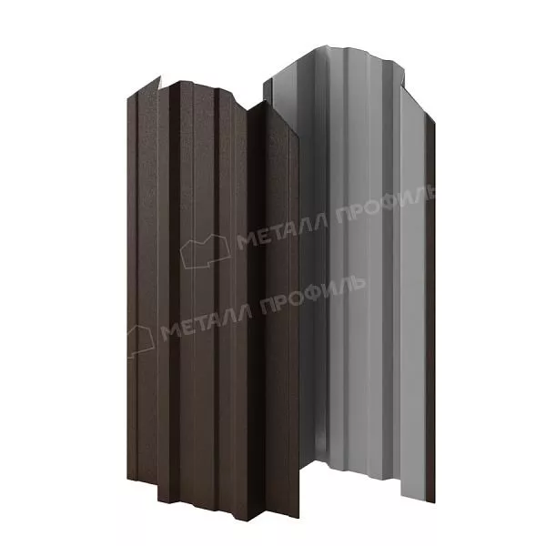 Штакетник металлический МЕТАЛЛ ПРОФИЛЬ TRAPEZE-O 16,5х118 (VALORI-20-DarkBrown-0.5) купить в краснодаре