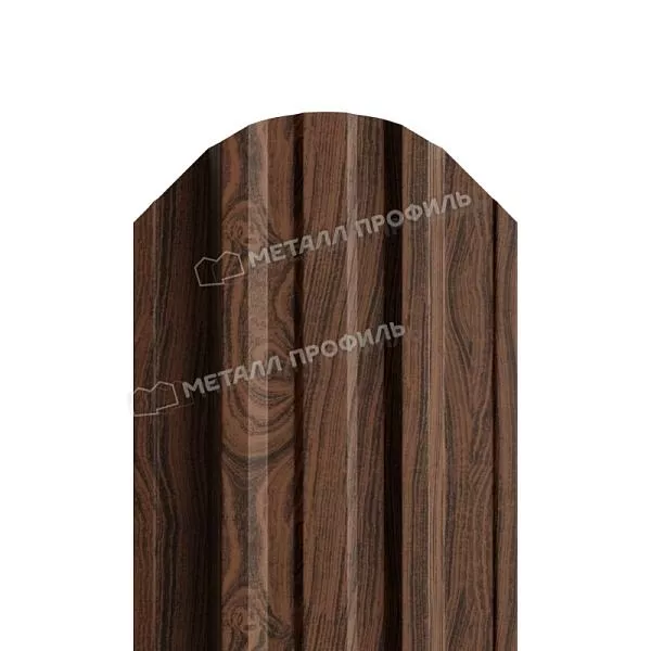 Штакетник металлический МЕТАЛЛ ПРОФИЛЬ TRAPEZE-O 16,5х118 (ECOSTEEL_МАД-01-МореныйДуб-0.5) купить в краснодаре