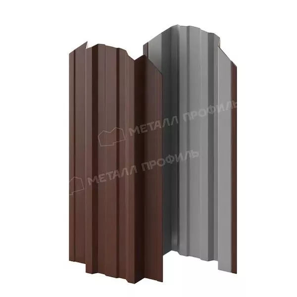 Штакетник металлический МЕТАЛЛ ПРОФИЛЬ TRAPEZE-O 16,5х118 (VALORI-20-Brown-0.5) купить в краснодаре
