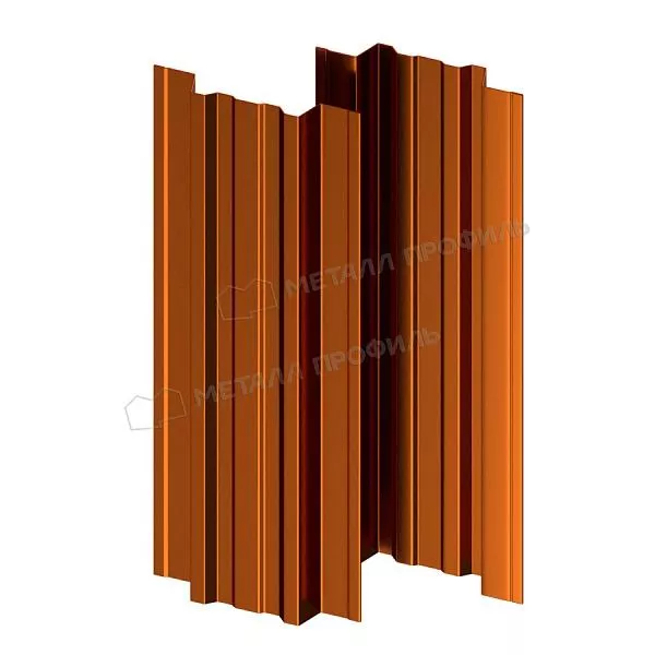Штакетник металлический МЕТАЛЛ ПРОФИЛЬ TRAPEZE-T 16,5х118 (AGNETA-03-Copper\Copper-0.5) купить в краснодаре