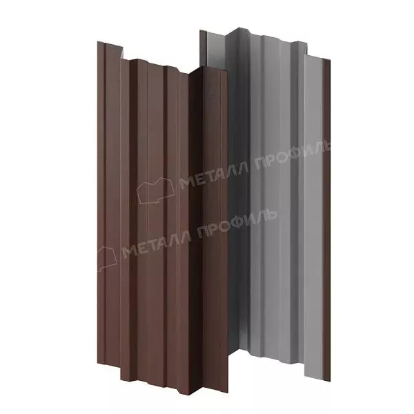 Штакетник металлический МЕТАЛЛ ПРОФИЛЬ TRAPEZE-T 16,5х118 (VALORI-20-Brown-0.5) купить в краснодаре