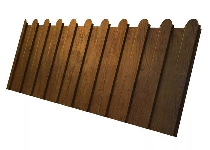 Профнастил C8 A для забора фигурный Grand Line Print Premium РФ 0,45 мм Golden Wood Золотой Дуб купить в краснодаре