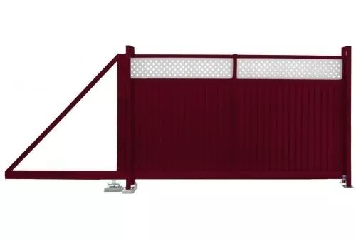 Ворота откатные Estet Plus 2,4х3,5 RAL 3005/1014 GL купить в краснодаре