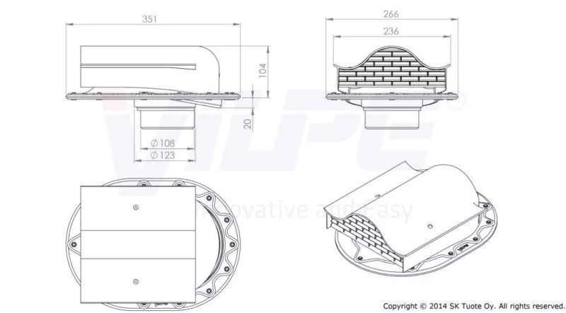 Вентиль кровельный CLASSIC - KTV кирпичный купить в краснодаре