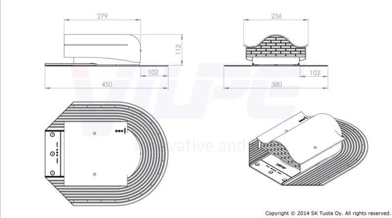 Вентиль кровельный HUOPA/SLATE - KTV серый купить в краснодаре