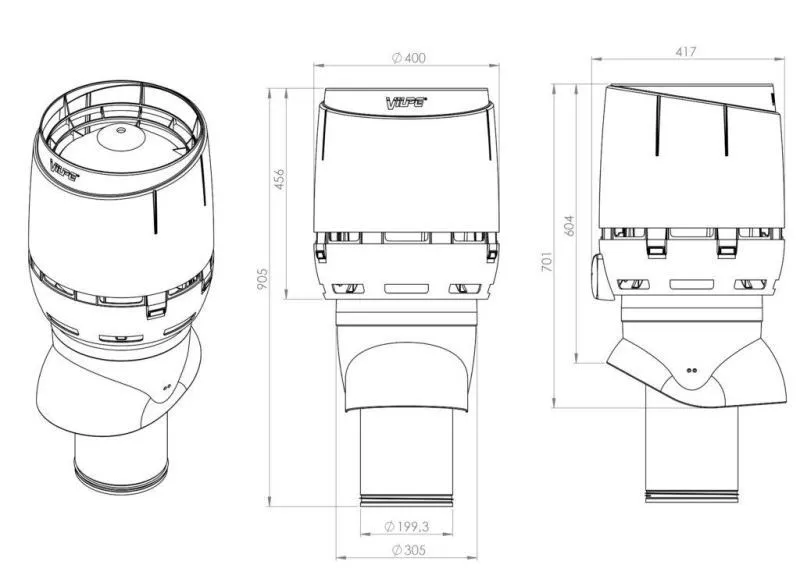 Вентиляционный выход FLOW XL-200/ИЗ/500 красный купить в краснодаре