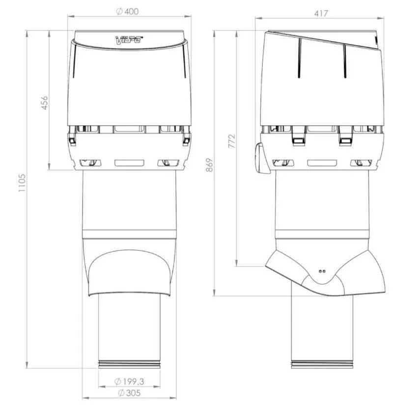 Вентиляционный выход FLOW XL-200/ИЗ/700 коричневый купить в краснодаре