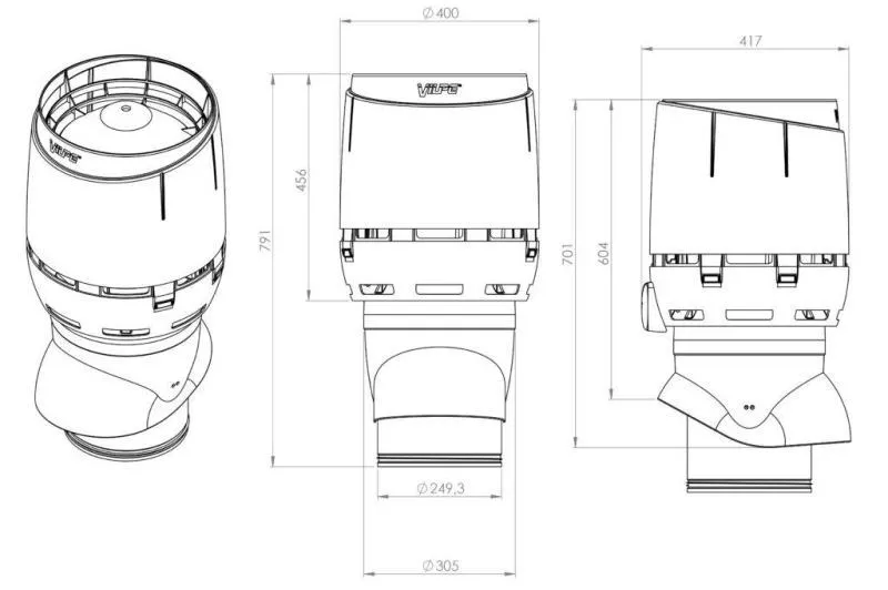 Вентиляционный выход FLOW XL-250/ИЗ/500 красный купить в краснодаре