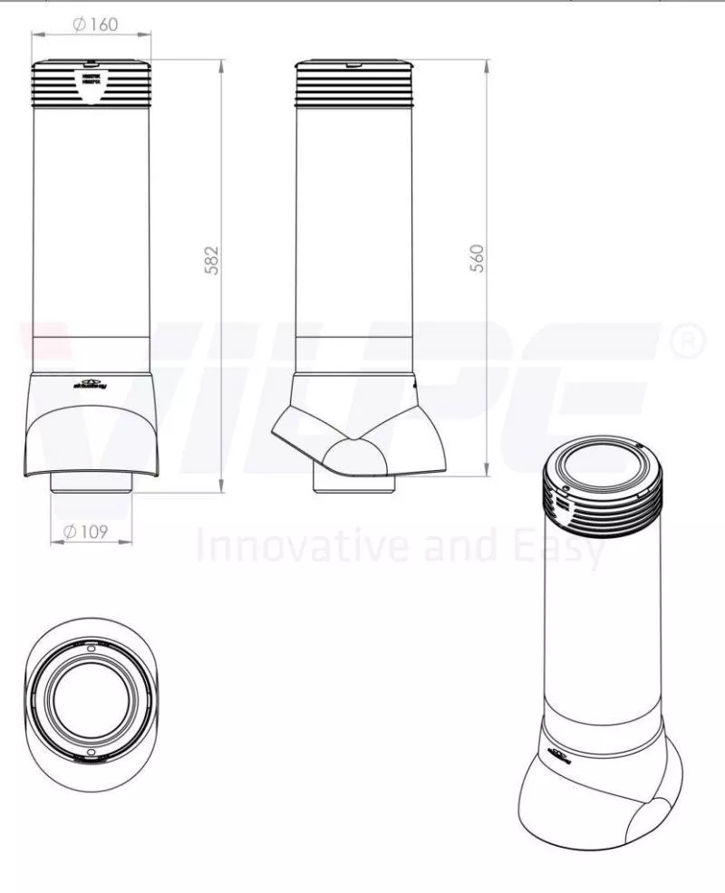 Вентиляционный выход канализации 110/160/500 ИЗ шоколадный купить в краснодаре