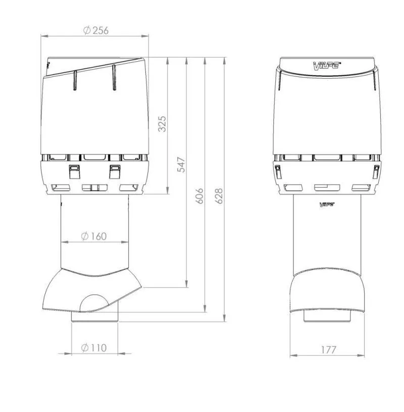 Вентиляционный выход канализации FLOW 110/160/350 ИЗ серый купить в краснодаре