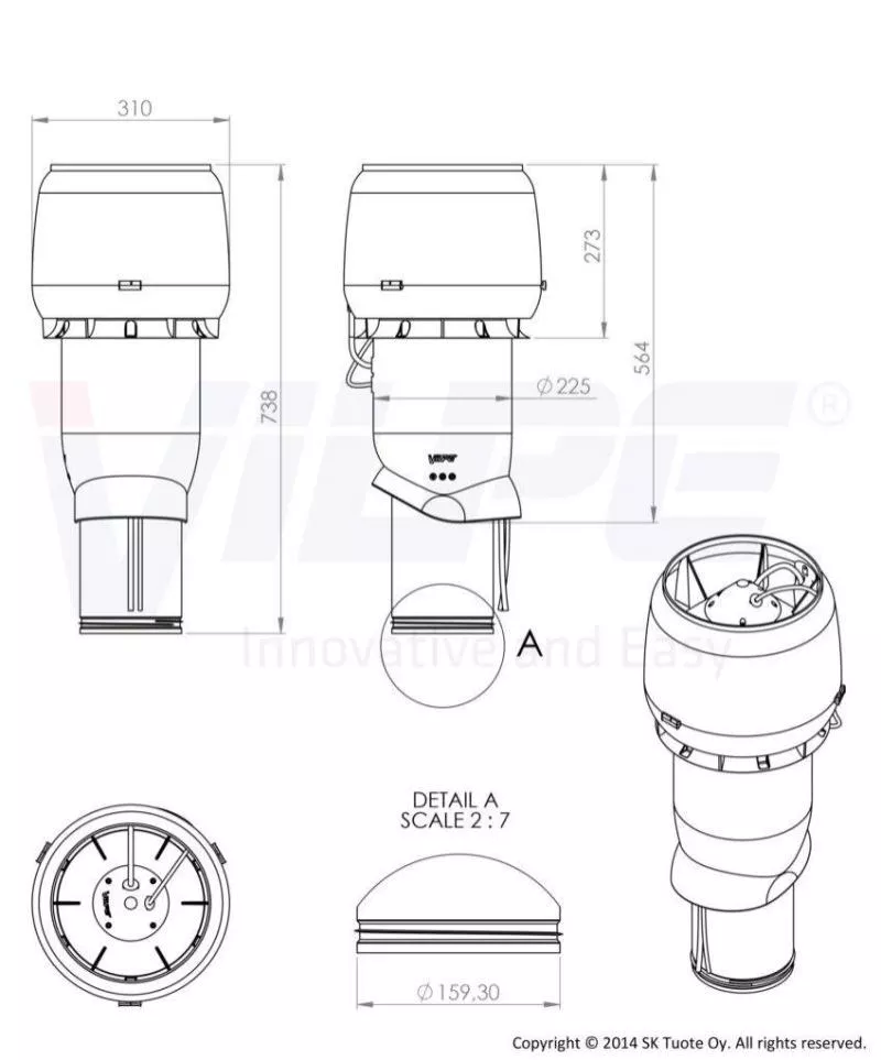 Вентилятор Eco220Р/160/500 кирпичный купить в краснодаре