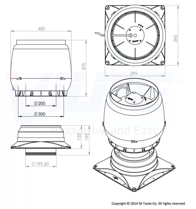 Вентилятор ЕСо 250 S + основание красный купить в краснодаре