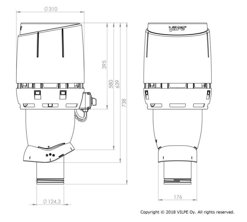 Вентилятор FLOW ECo125Р/500 красный ( = ECo190) купить в краснодаре