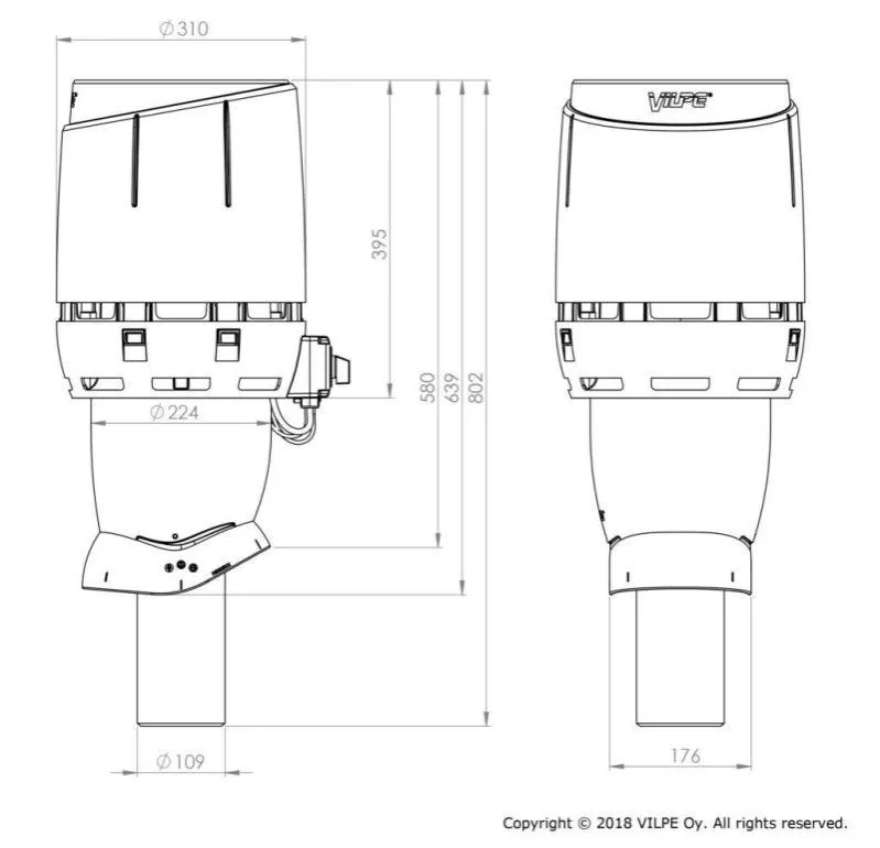 Вентилятор крышный FLOW ЕCo110P/500 черный купить в краснодаре