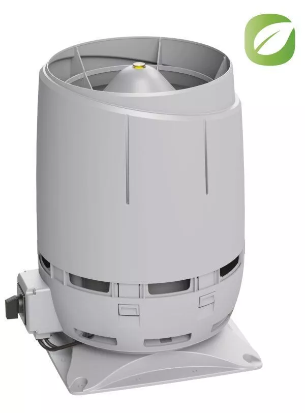 Вентилятор крышный FLOW ЕCo110S + основание 300х300 светло-серый купить в краснодаре