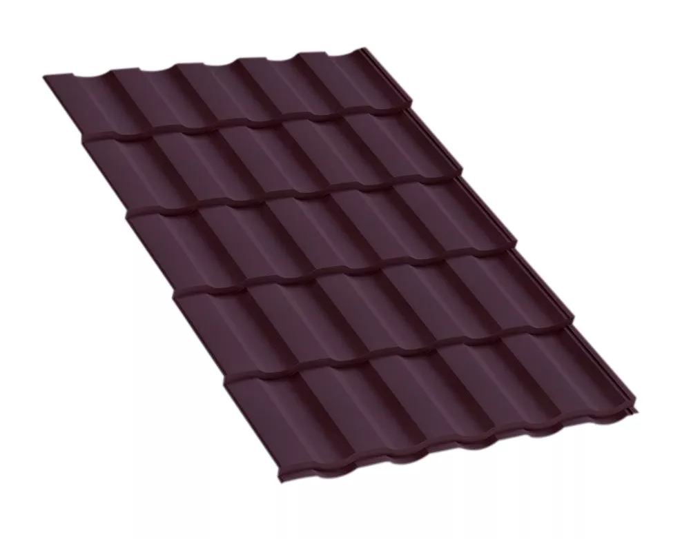 Металлочерепица Монтекристо-S VALORI 0.5 мм Violet Тёмно-фиолетовый купить в краснодаре