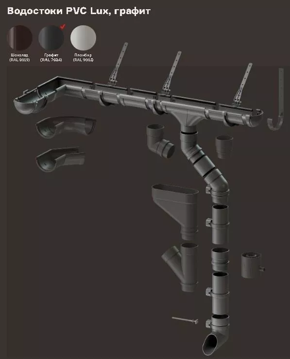 Кронштейн желоба Döcke LUX Графит купить в краснодаре