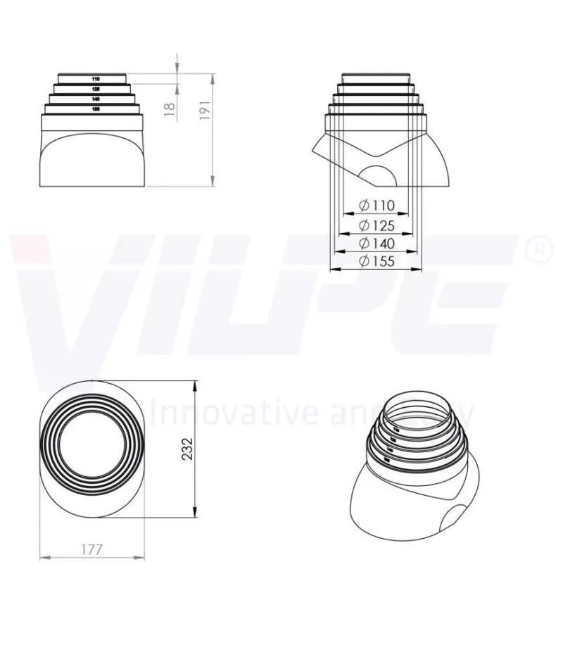 Ворот трубы черный (110-155мм) купить в краснодаре