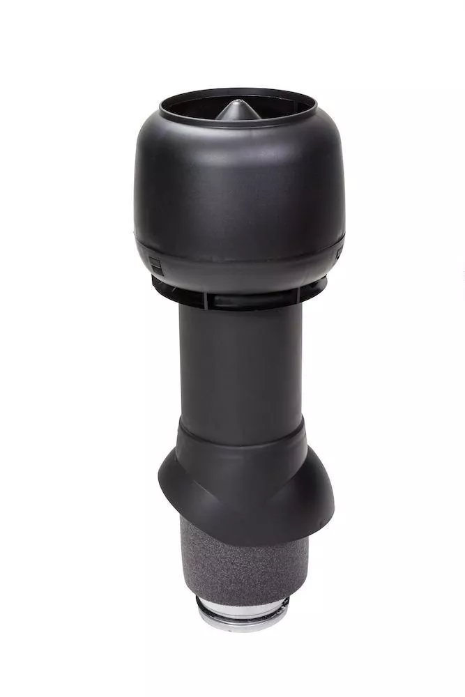 Выход вытяжки 125х160х500 ИЗ черный с колпаком купить в краснодаре