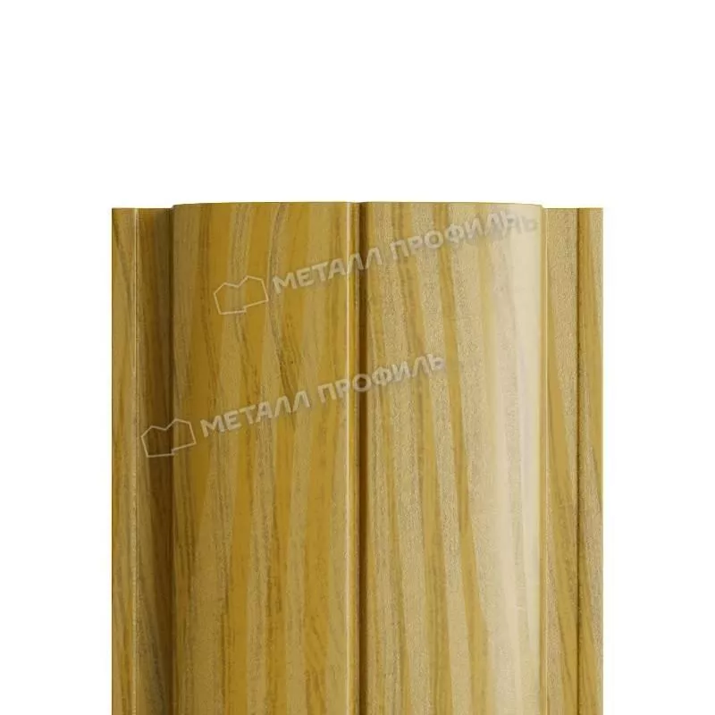 Штакетник Металл Профиль ELLIPSE-Т (Прямой) ECOSTEEL Matt  текстурированный двусторонний 0,5 мм Золотой Дуб купить в краснодаре