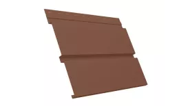 Софит металл с перфорацией Grand Line Квадро брус Satin 0,5 мм RAL 3011 коричнево-красный купить в краснодаре