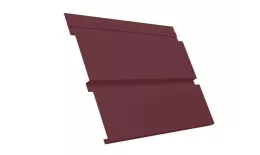 Софит металл с перфорацией Grand Line Квадро брус Satin 0,5 мм RAL 3005 красное вино купить в краснодаре