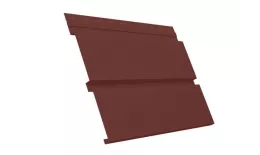 Софит металл с перфорацией Grand Line Квадро брус Satin 0,5 мм RAL 3009 оксидно-красный купить в краснодаре