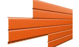Софит металл перфорированный Металл Профиль Lбрус PE 0,45 мм RAL 2004 оранжевый купить в краснодаре