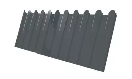 Профнастил C8 A для забора фигурный Grand Line Satin 0,5 мм RAL 7016 Антрацитово-серый купить в краснодаре