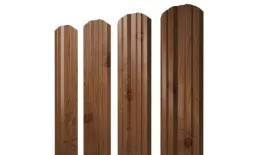 Штакетник Grand Line Twin фигурный 0,45 Print Elite Nutwood Орех купить в краснодаре