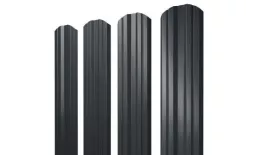 Штакетник Grand Line Twin фигурный 0,45 Drap RAL 7016 Антрацитово-серый купить в краснодаре