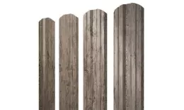 Штакетник Grand Line Twin фигурный 0,45 Print Premium РФ Silver Wood Серебряное дерево купить в краснодаре