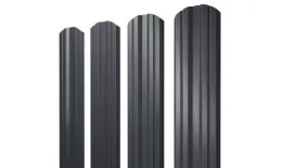 Штакетник Grand Line Twin фигурный 0,5 Quarzit RAL 7024 Мокрый асфальт купить в краснодаре